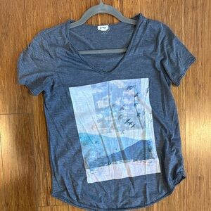 Garage Blue Graphic V-Neck Tee